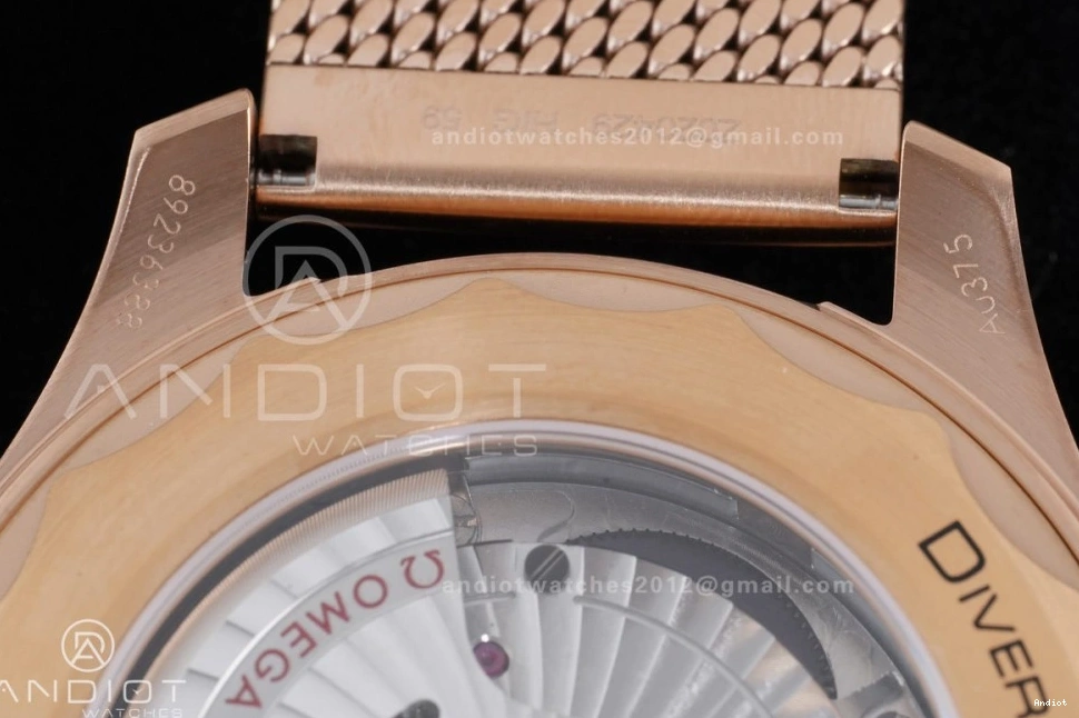 Best VSF Seamaster Mesh Dial Black A8806 Diver Bracelet 300M on Edition Gold Rose 1:1 1230